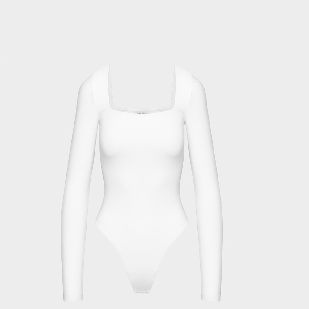 Aritzia White Long Sleeve Bodysuit